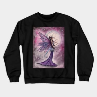 Starlit Amethyst Fairy Fantasy Art by Molly Harrison Crewneck Sweatshirt